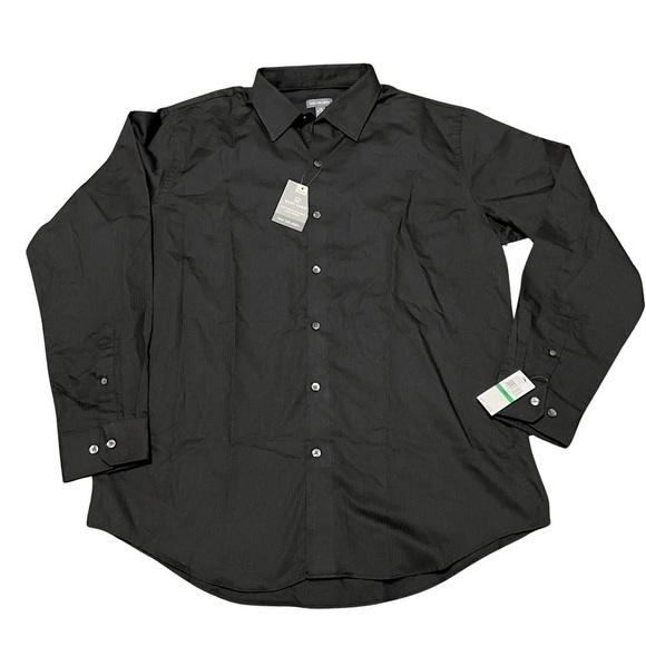 Van Heusen Other - Men’s VAN HEUSEN Black Pin Striped Button Down Shirt XLARGE 16-16 1/2 BRAND NEW